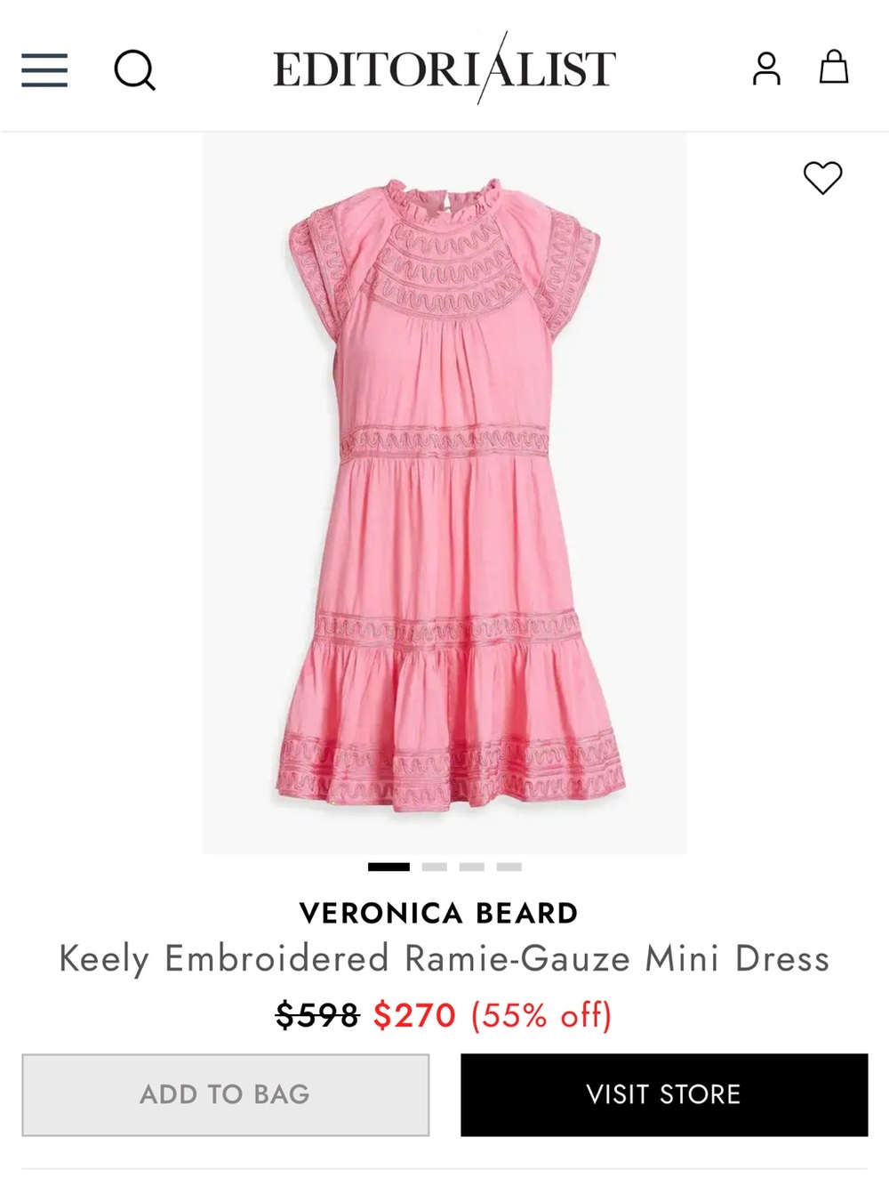 Veronica Beard Keely Tiered Dress in Black - Picture 16 of 16